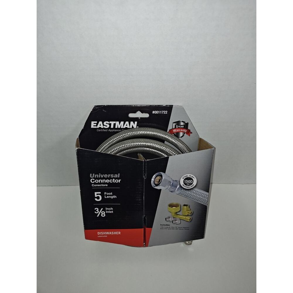 Eastman Universal Dishwasher Connector 5 Foot Length 3/8 Inch Inlet 0011722 New